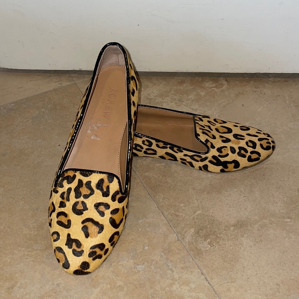 J. Crew Cheetah Hair On Slide Loafers